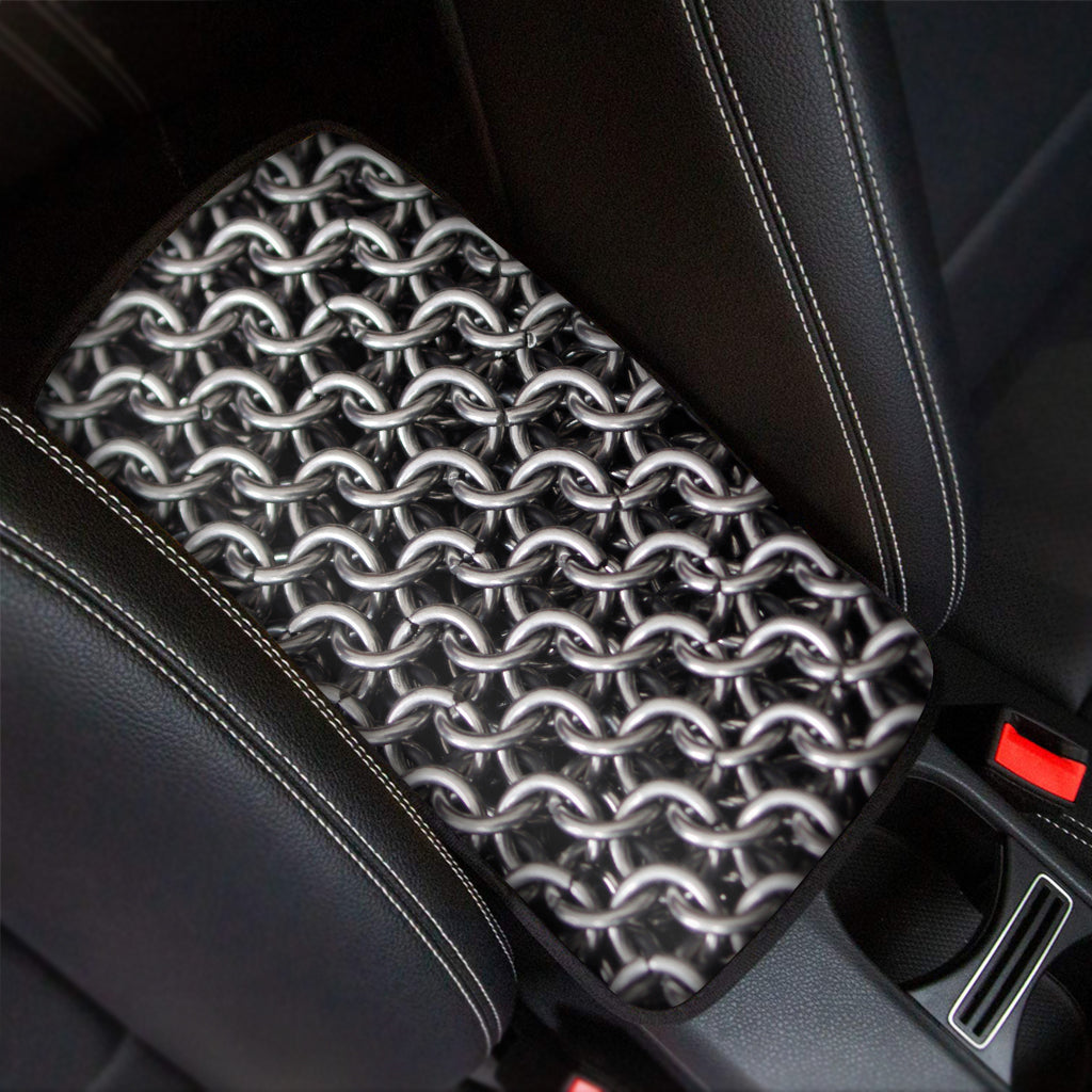 Chainmail Ring Pattern Print Car Center Console Cover