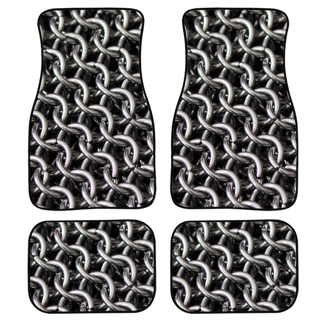 Chainmail Ring Pattern Print Front and Back Car Floor Mats