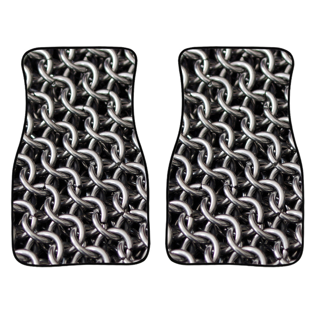 Chainmail Ring Pattern Print Front Car Floor Mats