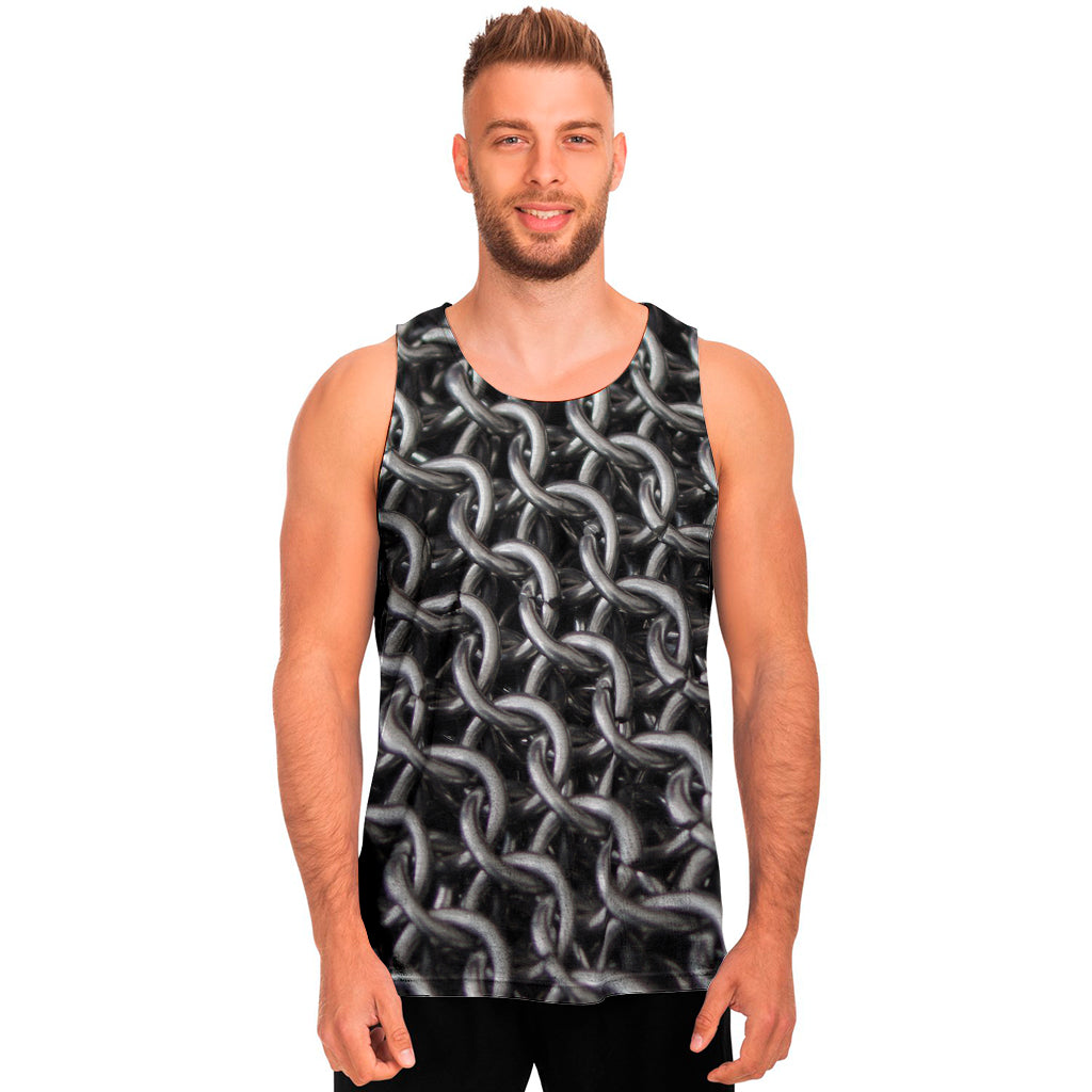 Chainmail Ring Pattern Print Men's Tank Top