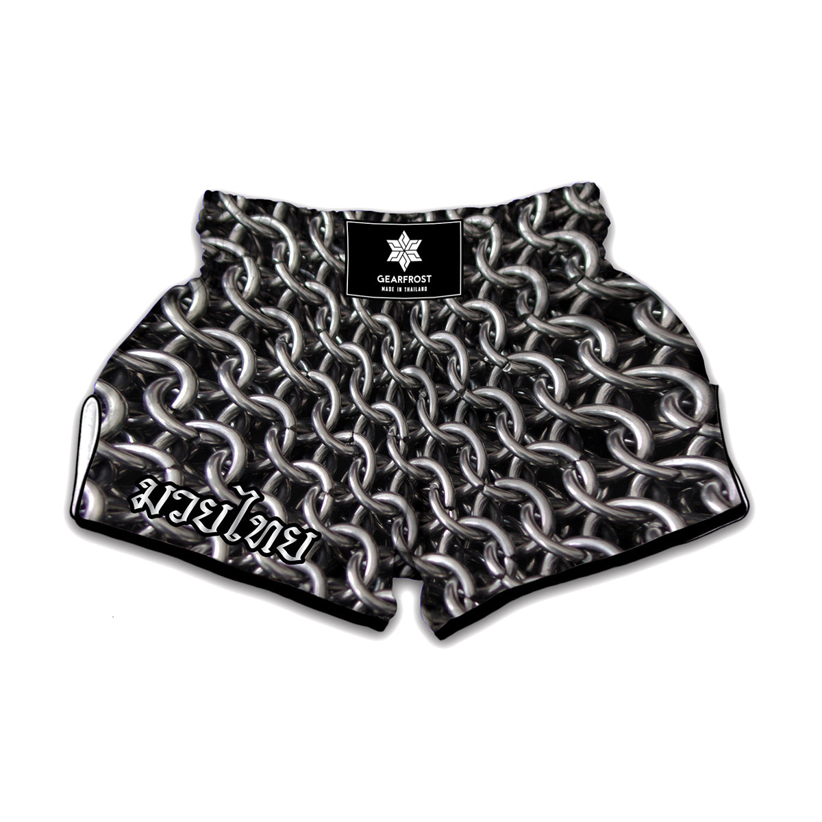 Chainmail Ring Pattern Print Muay Thai Boxing Shorts