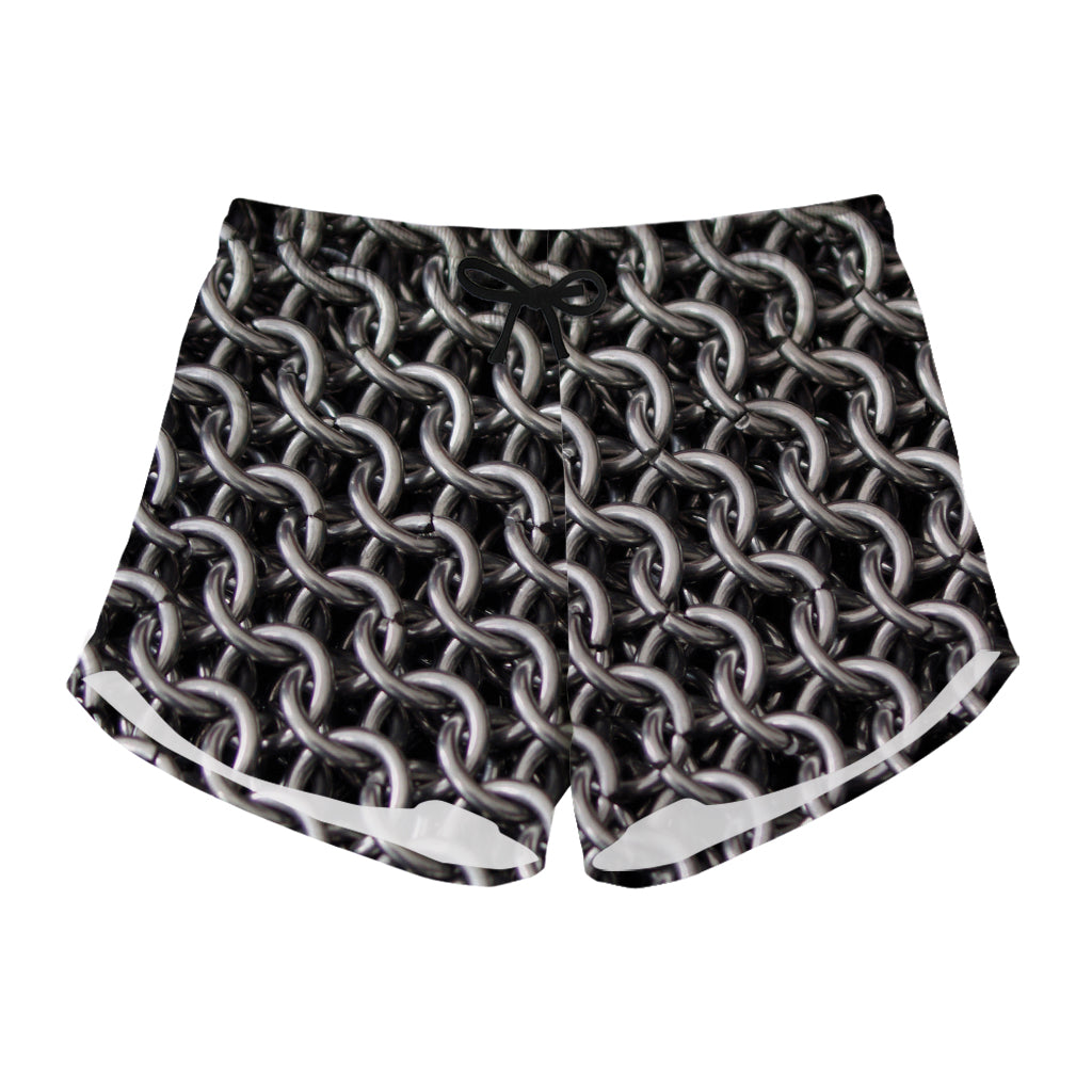 Chainmail Ring Pattern Print Women's Shorts