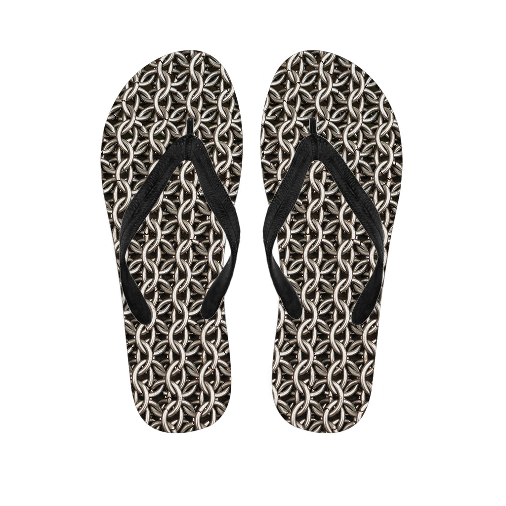 Chainmail Ring Print Flip Flops