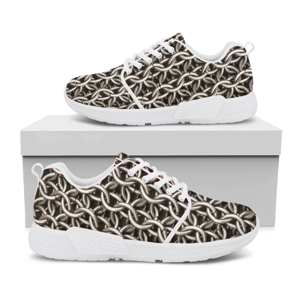 Chainmail Ring Print White Athletic Shoes