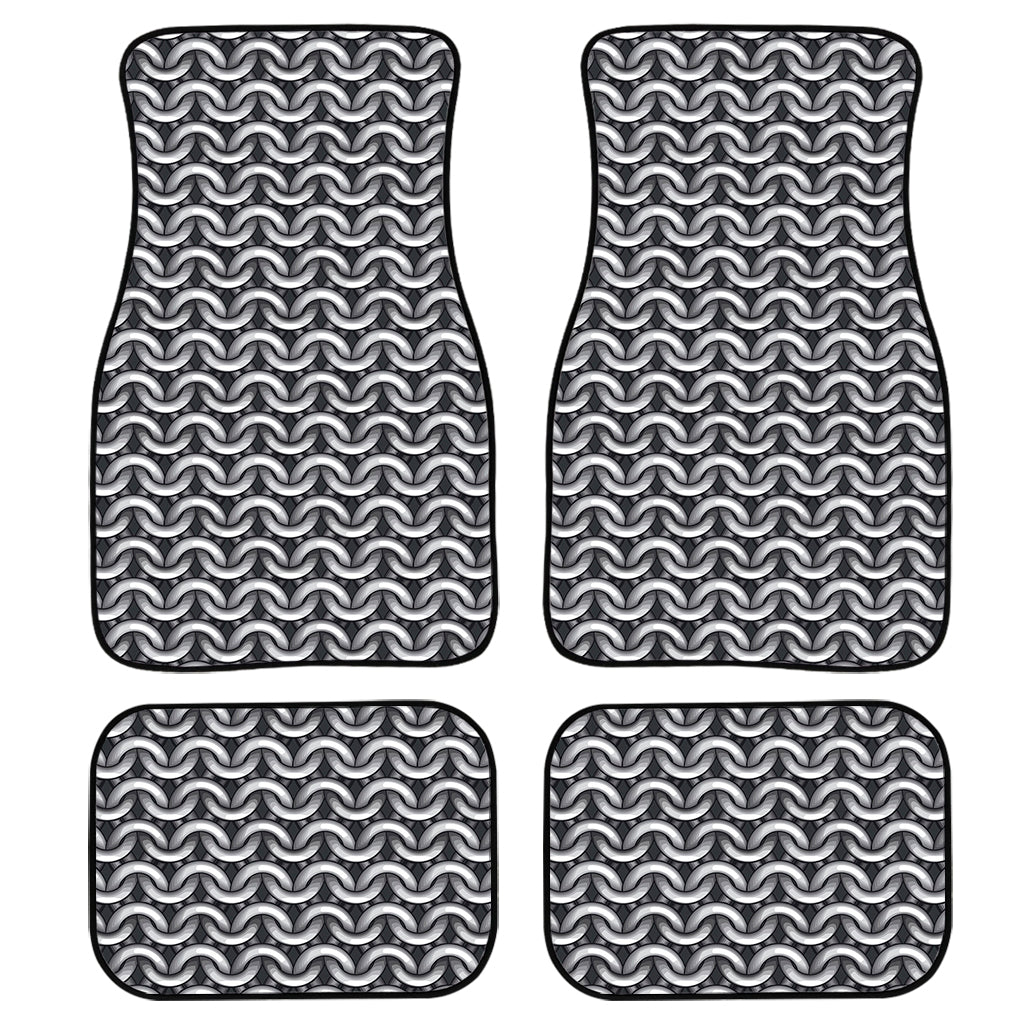 Chainmail Texture Print Front and Back Car Floor Mats