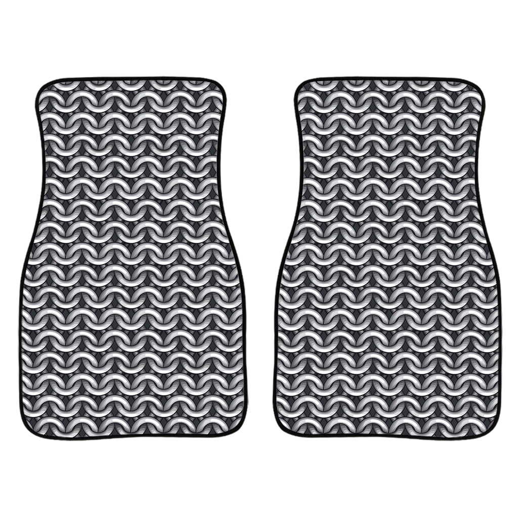 Chainmail Texture Print Front Car Floor Mats