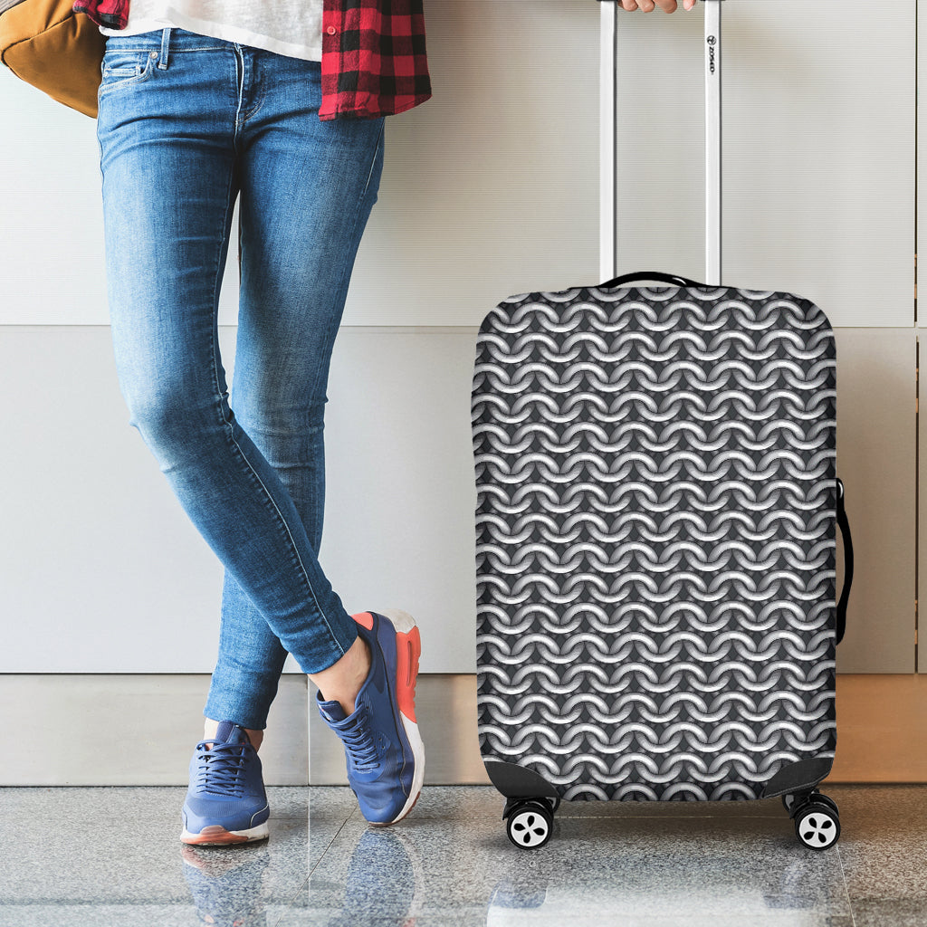 Chainmail Texture Print Luggage Cover