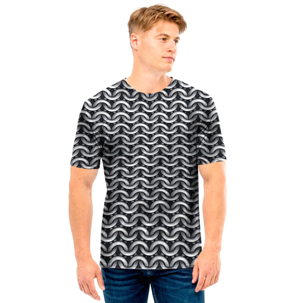 Chainmail Texture Print Men's T-Shirt