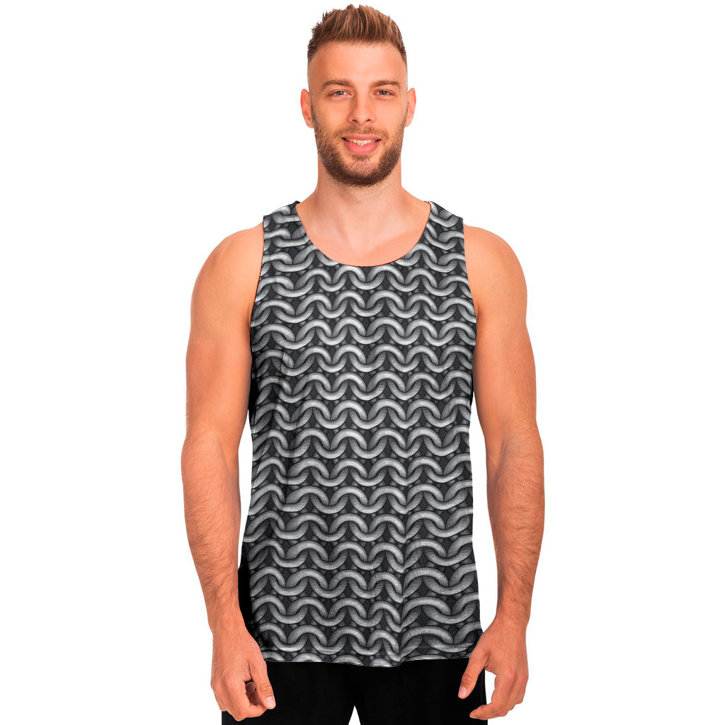 Chainmail Texture Print Men's Tank Top