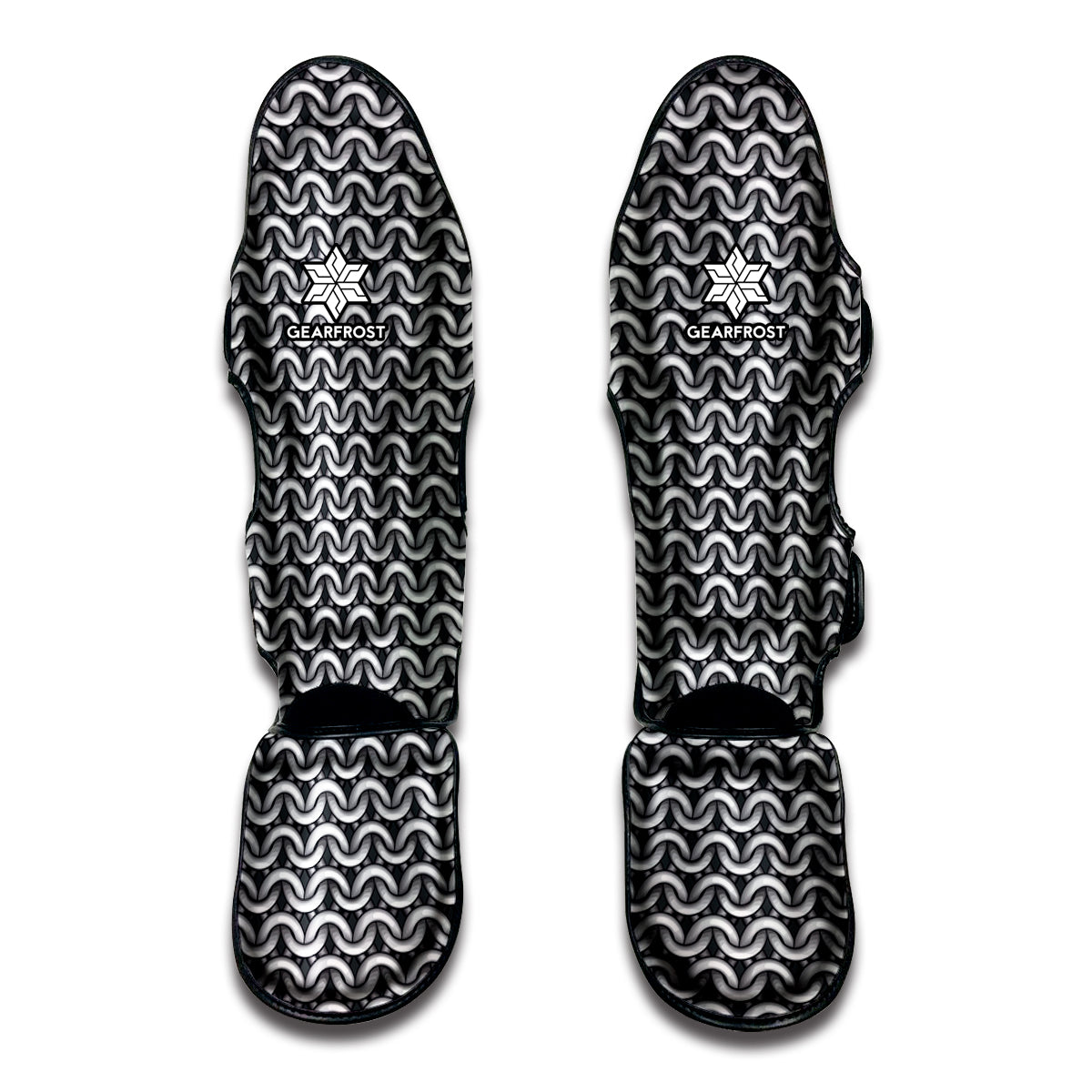 Chainmail Texture Print Muay Thai Shin Guards