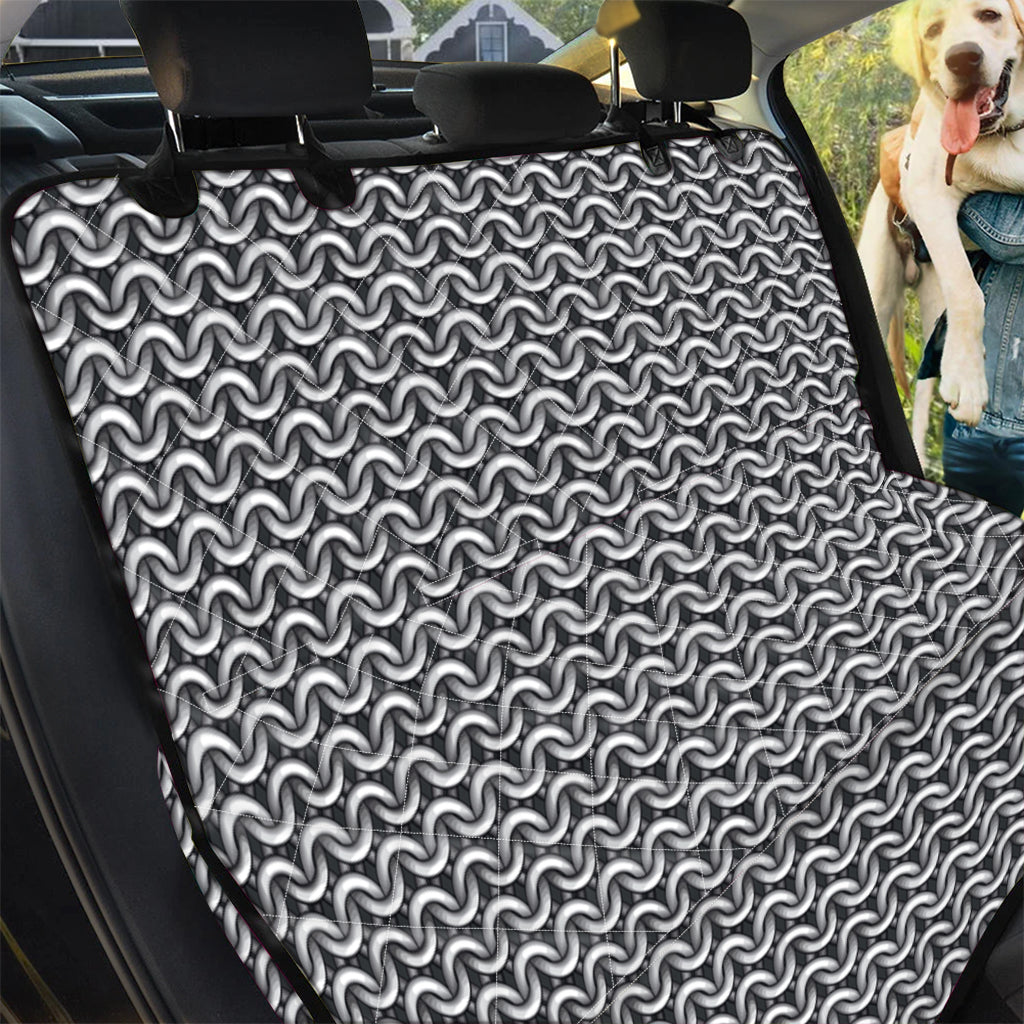 Chainmail Texture Print Pet Car Back Seat Cover