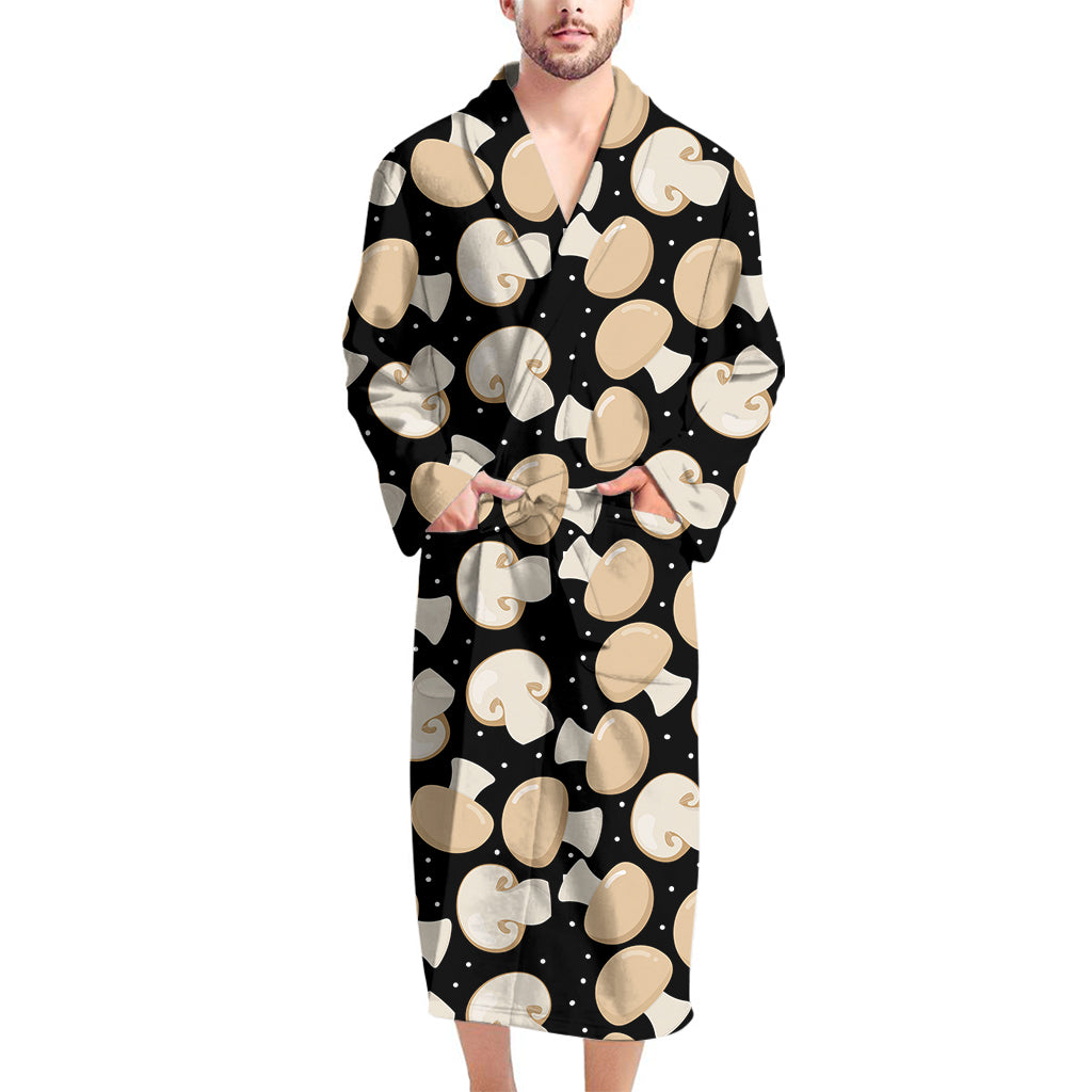 Champignon Mushroom Pattern Print Men's Bathrobe