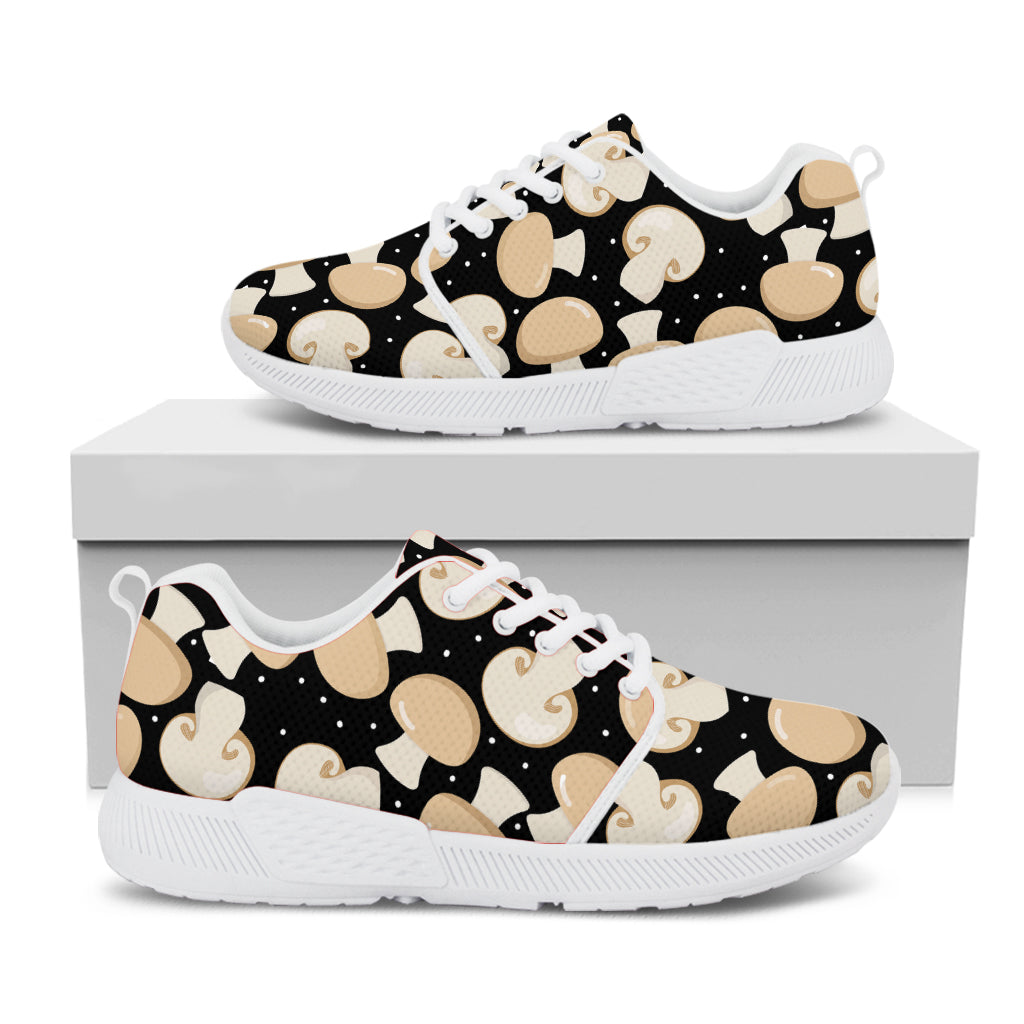 Champignon Mushroom Pattern Print White Athletic Shoes