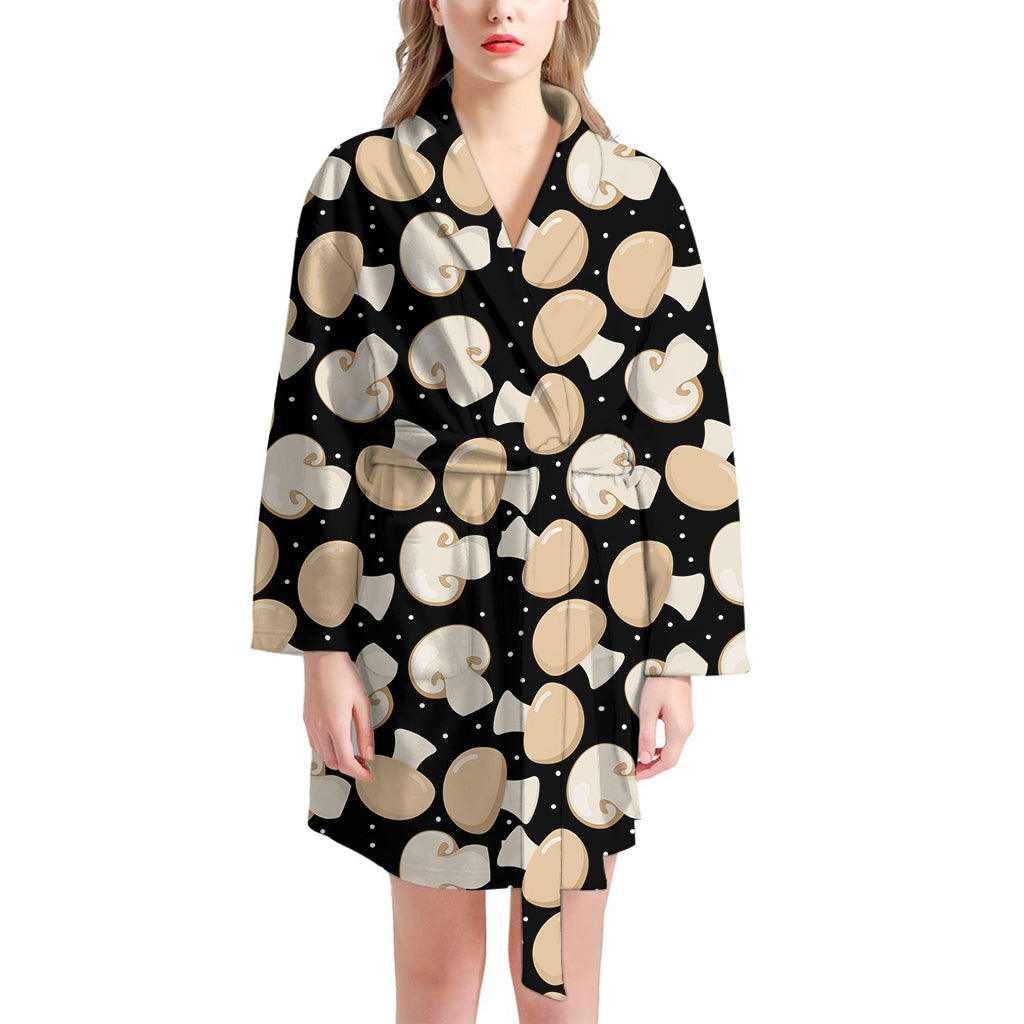 Champignon Mushroom Pattern Print Women's Bathrobe