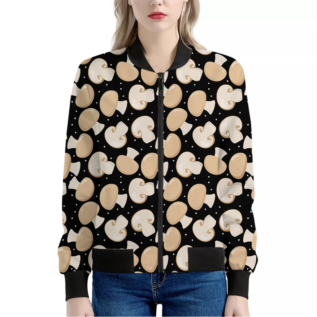 Champignon Mushroom Pattern Print Women's Bomber Jacket