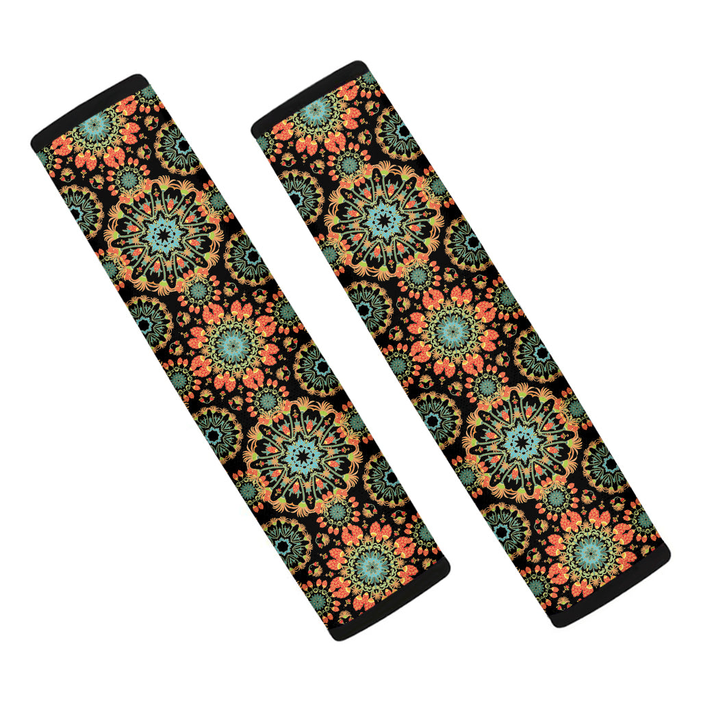 Chaotic Boho Floral Pattern Print Car Seat Belt Covers