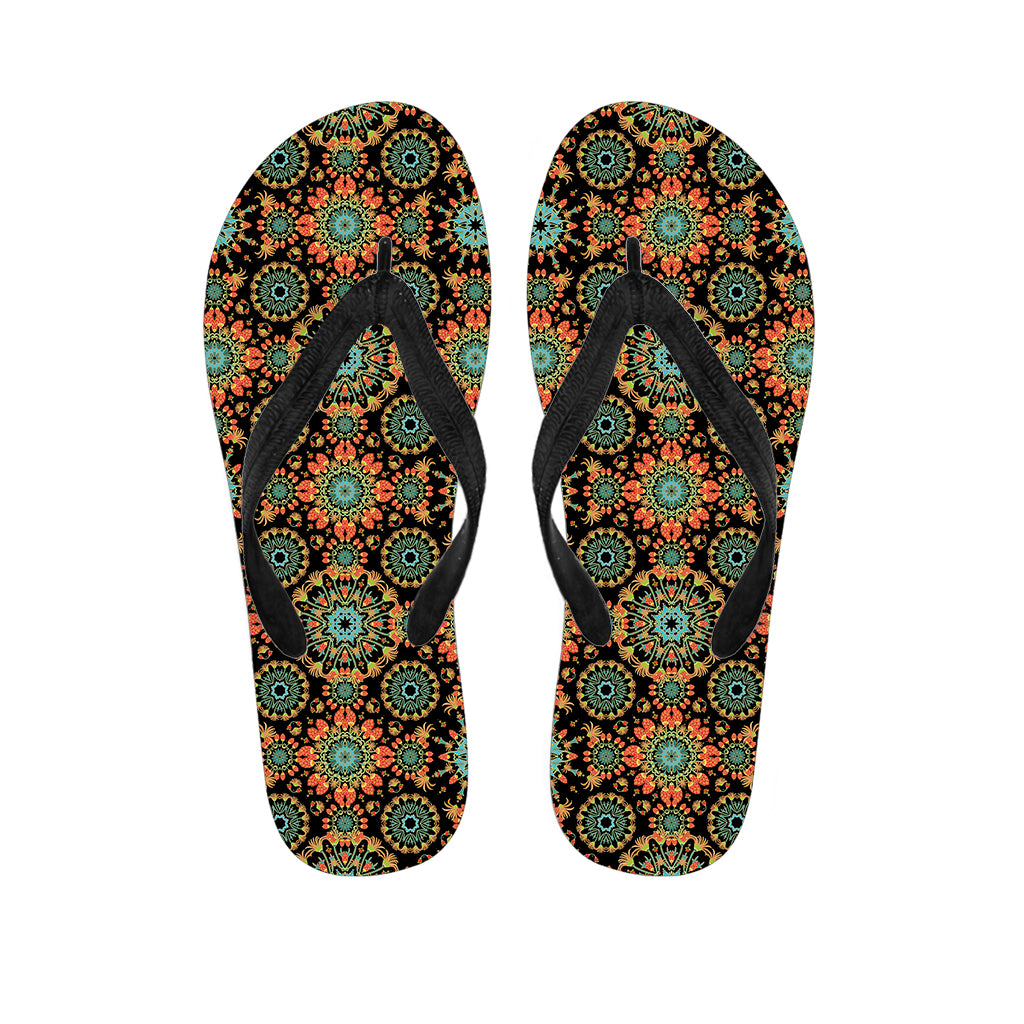 Chaotic Boho Floral Pattern Print Flip Flops