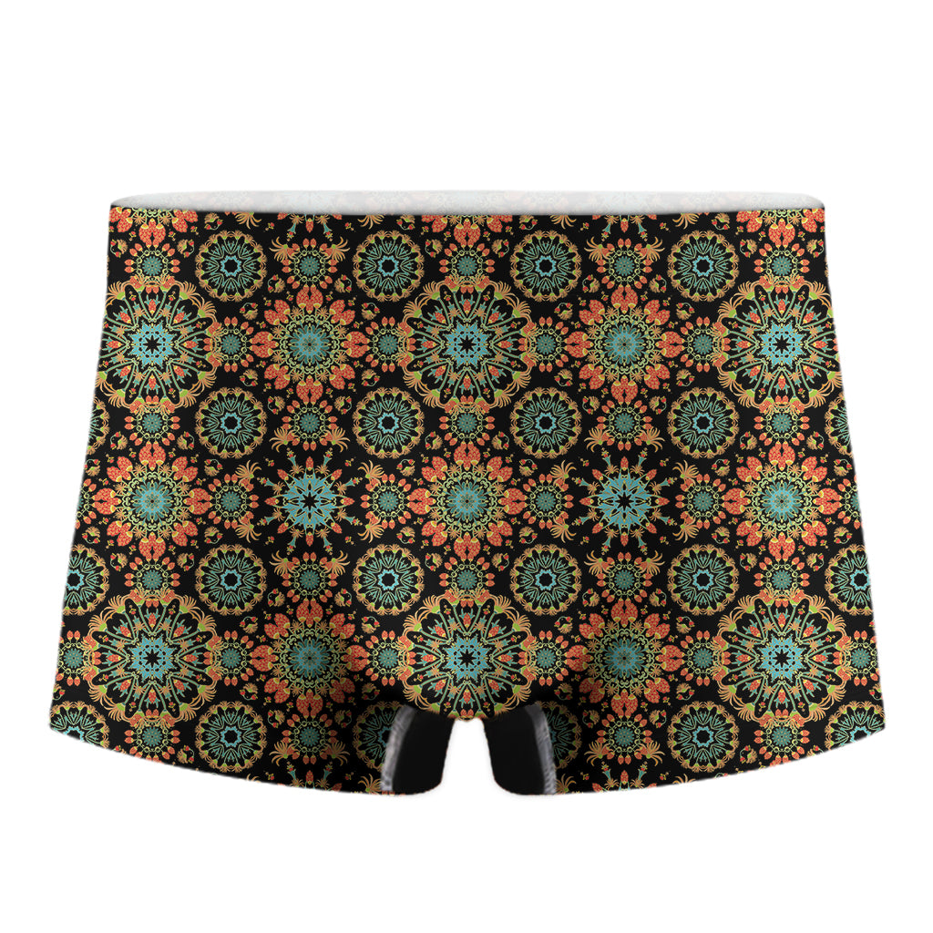 Chaotic Boho Floral Pattern Print Men's Boxer Briefs