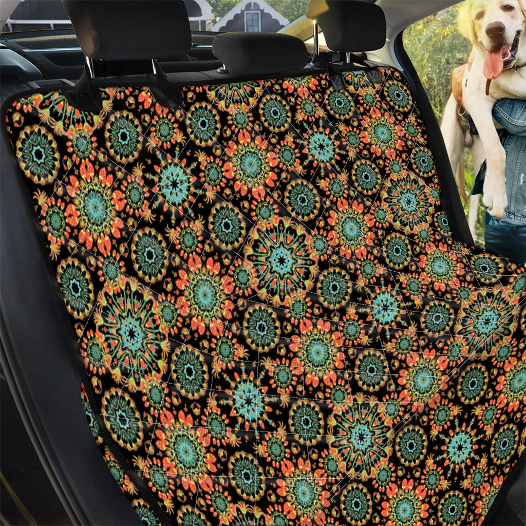 Chaotic Boho Floral Pattern Print Pet Car Back Seat Cover