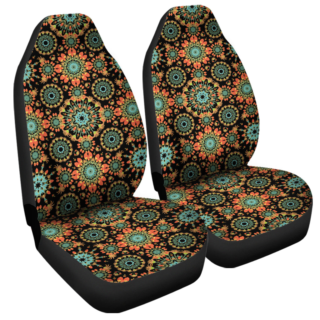 Chaotic Boho Floral Pattern Print Universal Fit Car Seat Covers