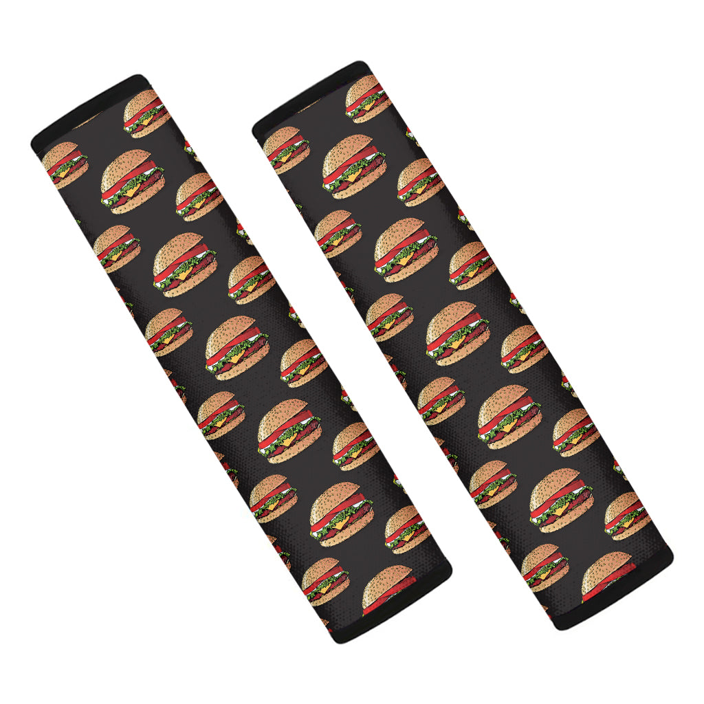 Cheeseburger Pattern Print Car Seat Belt Covers