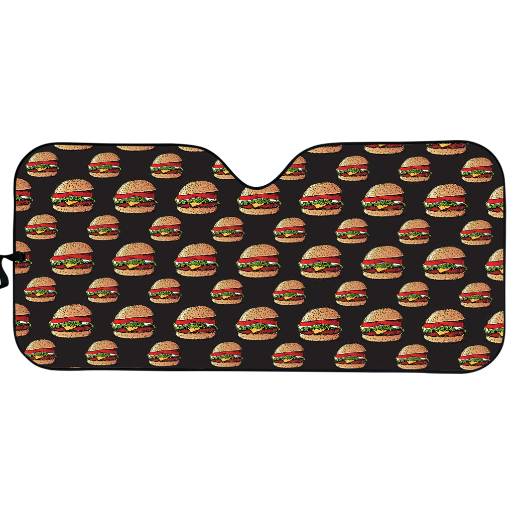 Cheeseburger Pattern Print Car Sun Shade