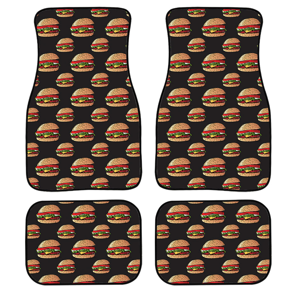 Cheeseburger Pattern Print Front and Back Car Floor Mats