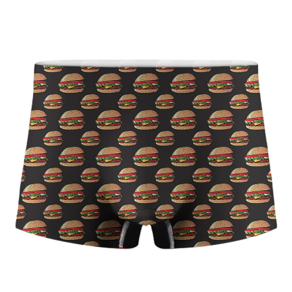 Cheeseburger Pattern Print Men's Boxer Briefs