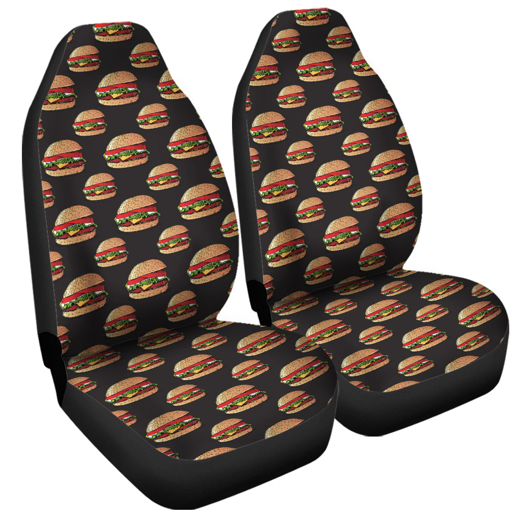 Cheeseburger Pattern Print Universal Fit Car Seat Covers