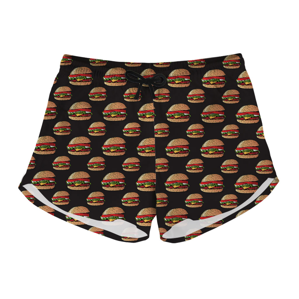 Cheeseburger Pattern Print Women's Shorts