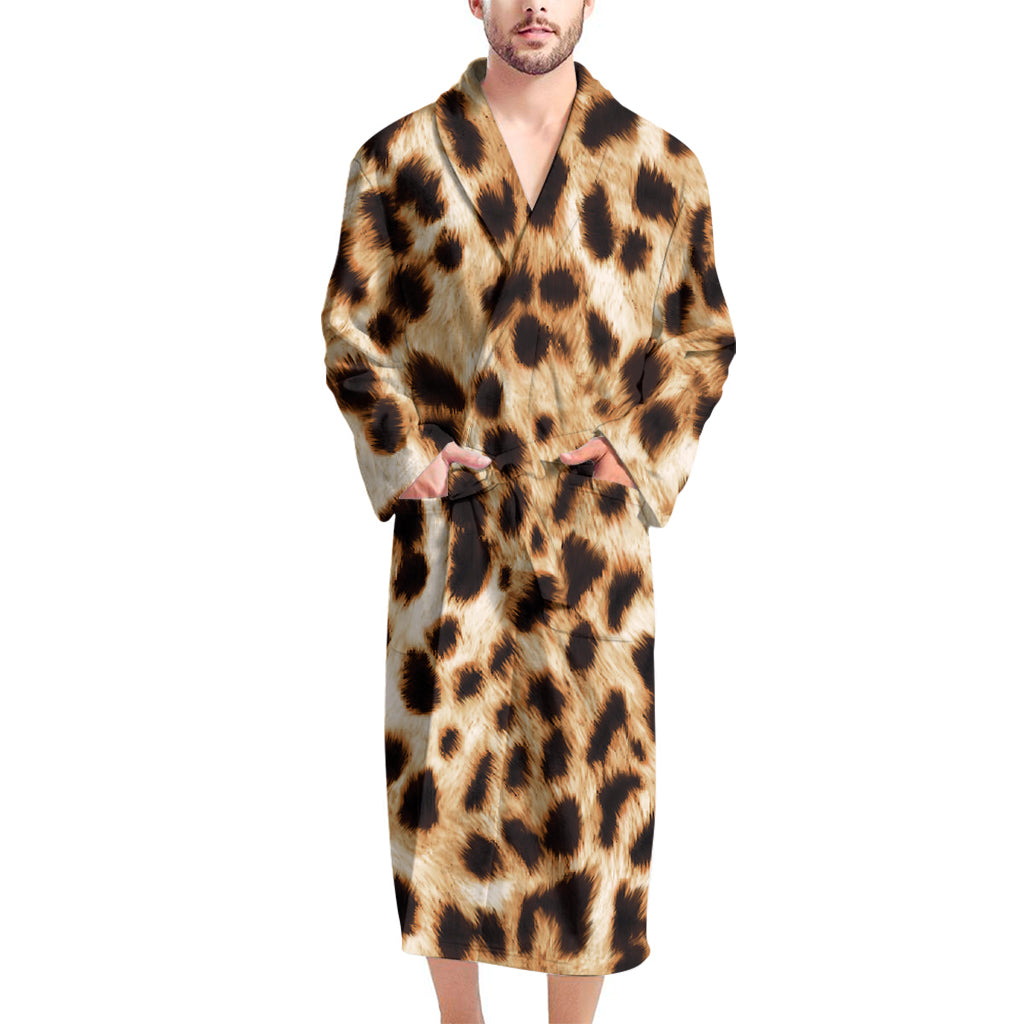 Cheetah Print Men's Bathrobe