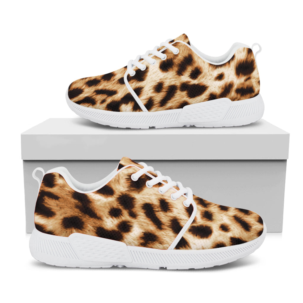 Cheetah Print White Athletic Shoes