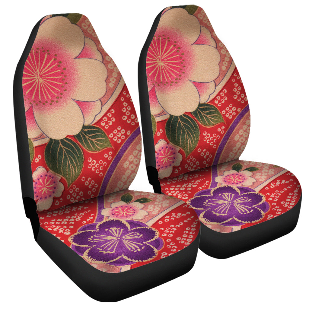 Cherry Blossom Kimono Pattern Print Universal Fit Car Seat Covers