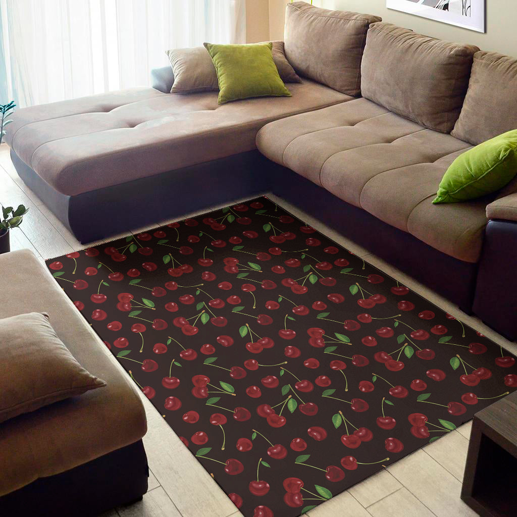 Cherry Fruit Pattern Print Area Rug