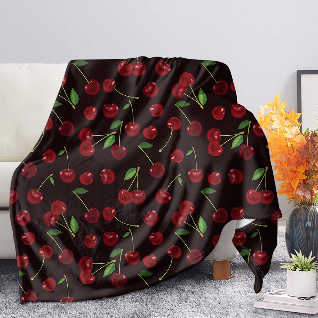 Cherry Fruit Pattern Print Blanket