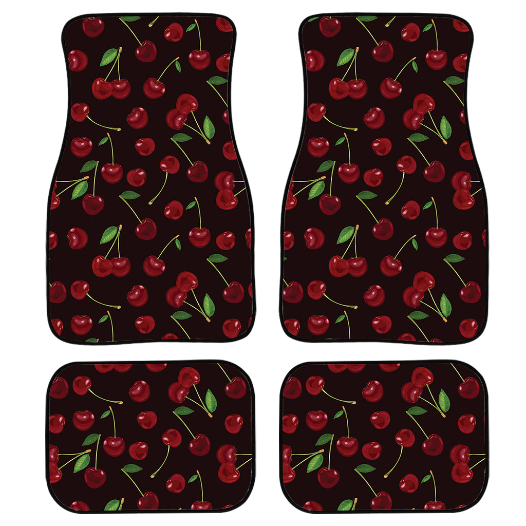 Cherry Fruit Pattern Print Front and Back Car Floor Mats