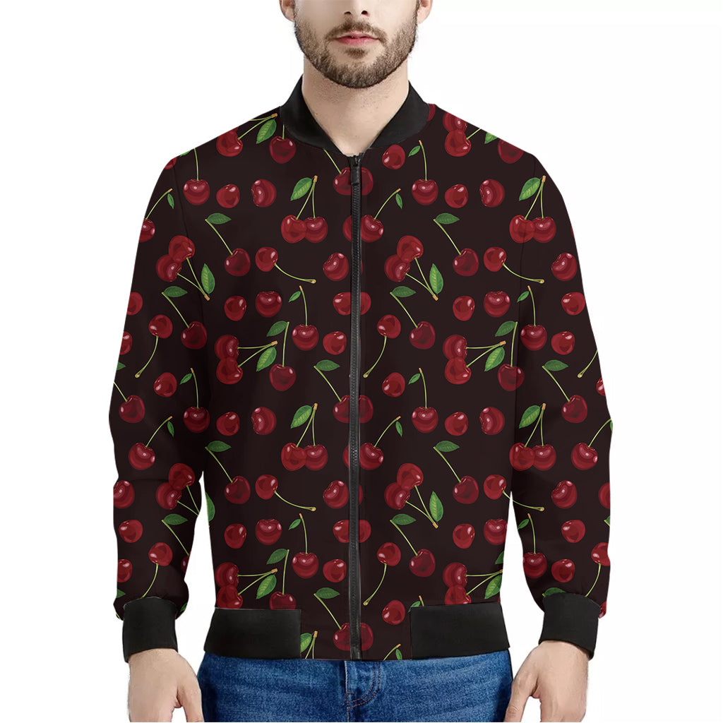 Cherry Fruit Pattern Print Men's Bomber Jacket