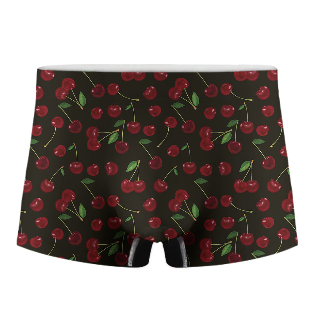 Cherry Fruit Pattern Print Men's Boxer Briefs