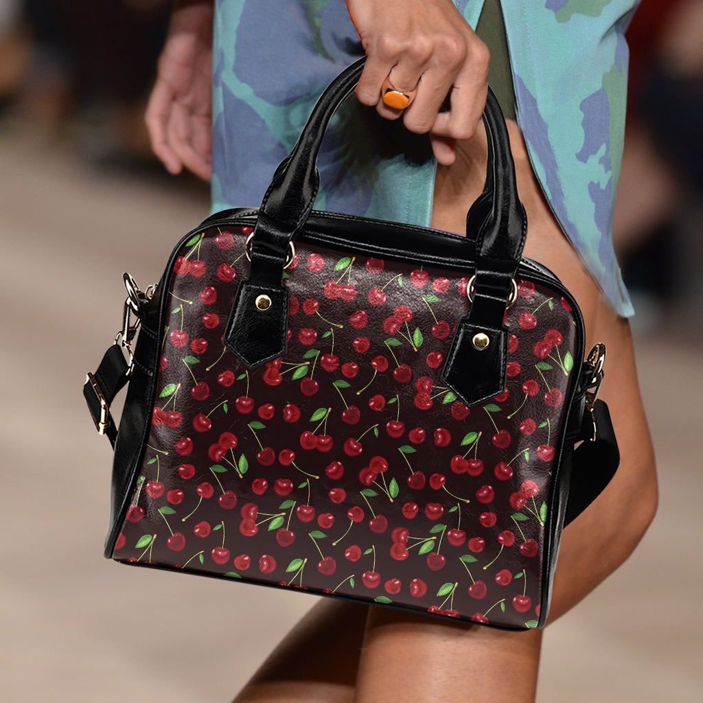 Cherry Fruit Pattern Print Shoulder Handbag