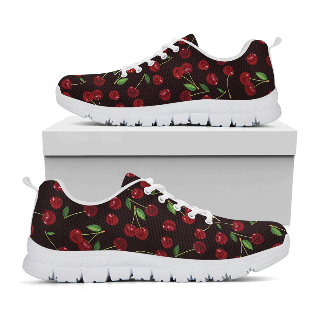 Cherry Fruit Pattern Print White Sneakers