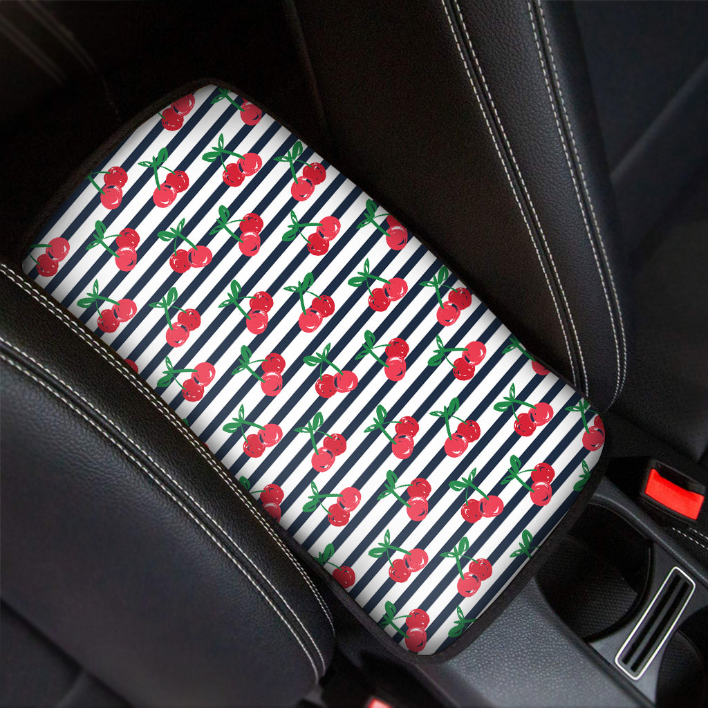 Cherry Striped Pattern Print Car Center Console Cover