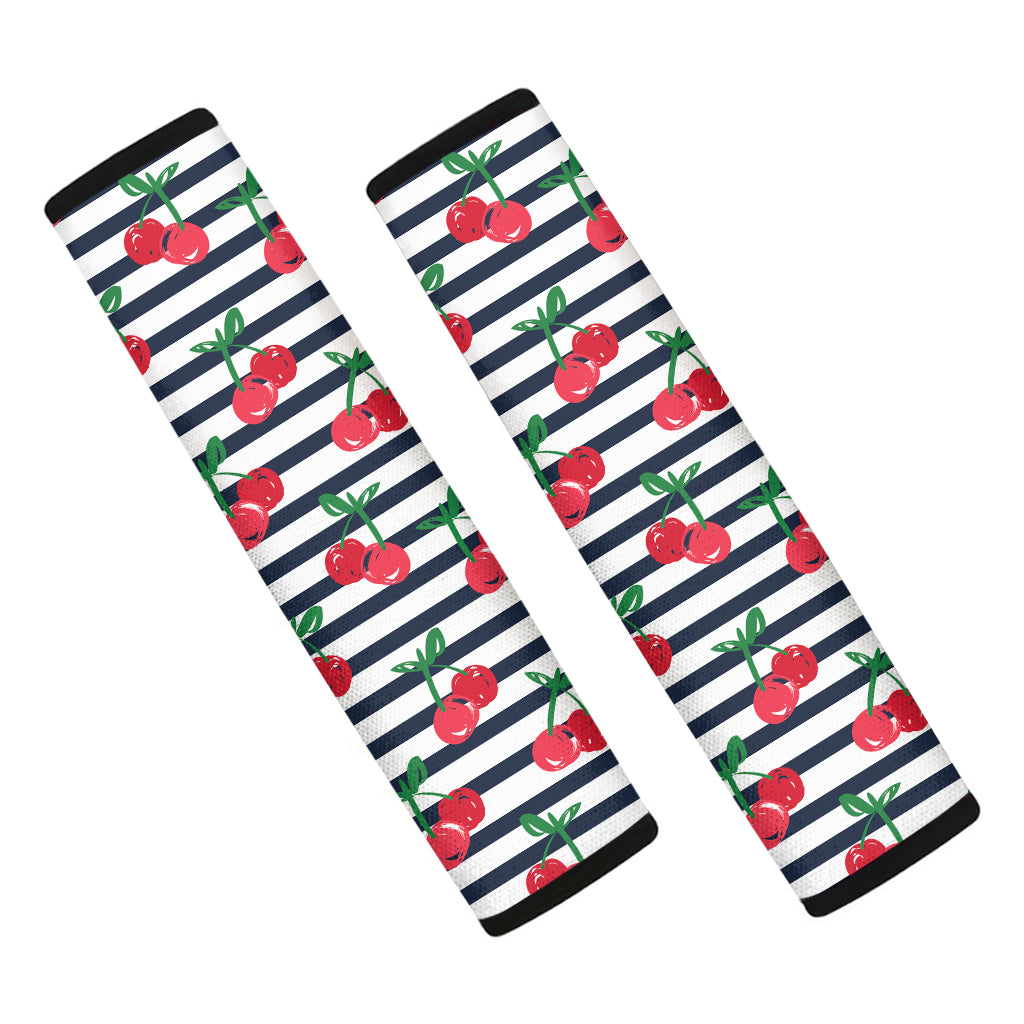 Cherry Striped Pattern Print Car Seat Belt Covers