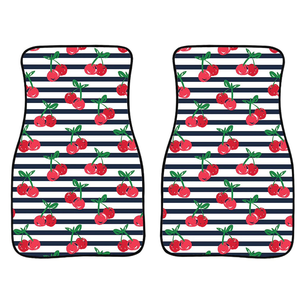 Cherry Striped Pattern Print Front Car Floor Mats