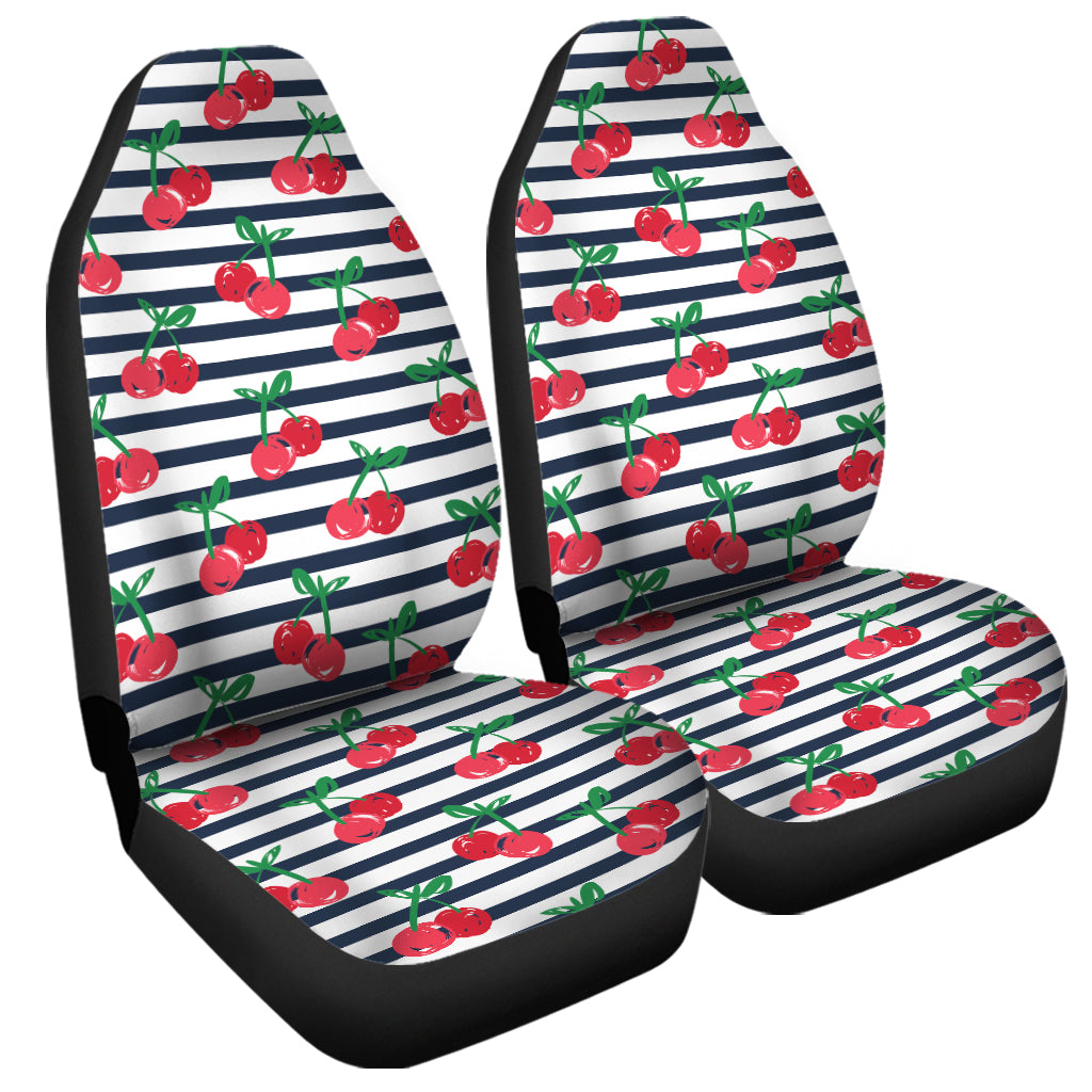 Cherry Striped Pattern Print Universal Fit Car Seat Covers