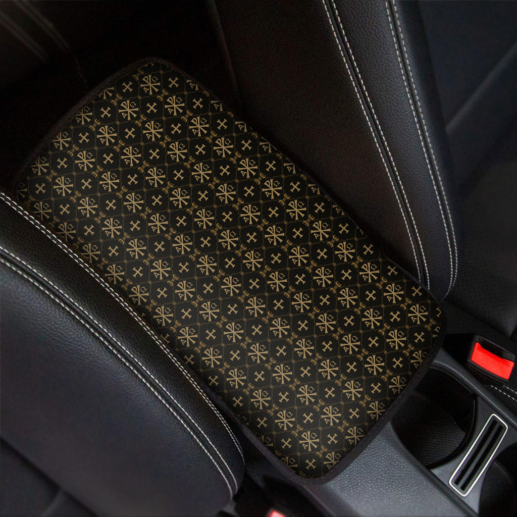 Chi Rho Orthodox Pattern Print Car Center Console Cover