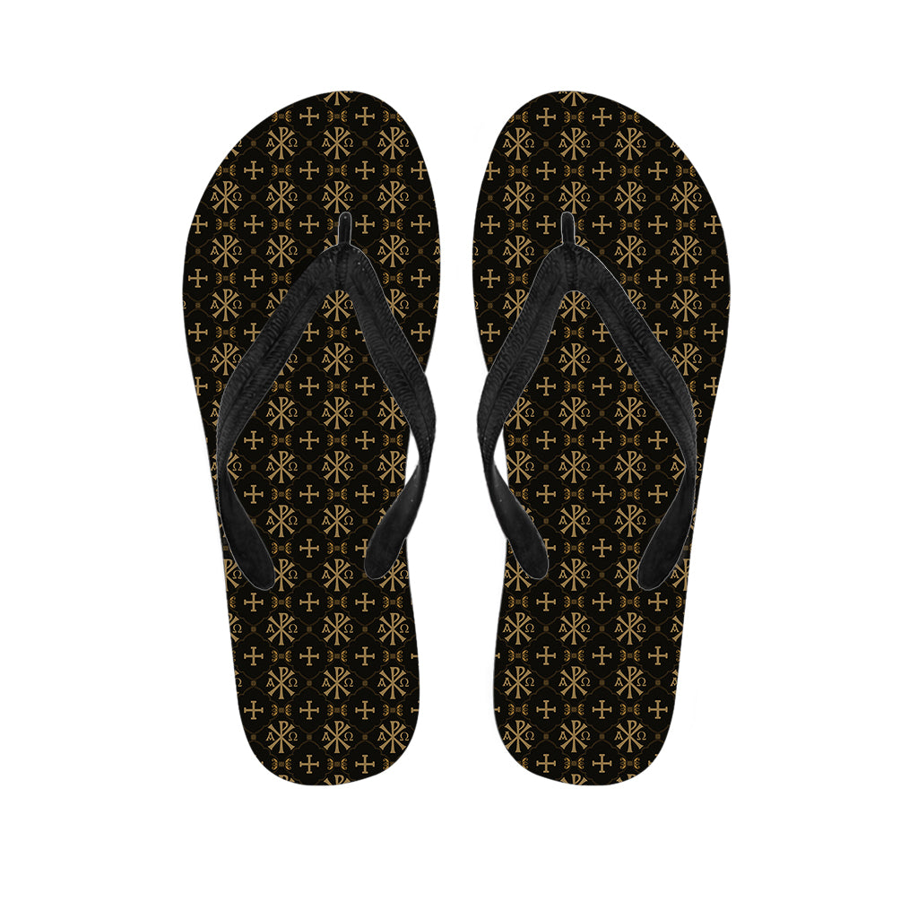 Chi Rho Orthodox Pattern Print Flip Flops