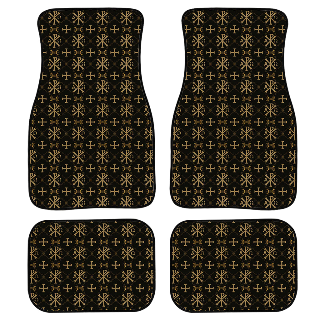 Chi Rho Orthodox Pattern Print Front and Back Car Floor Mats