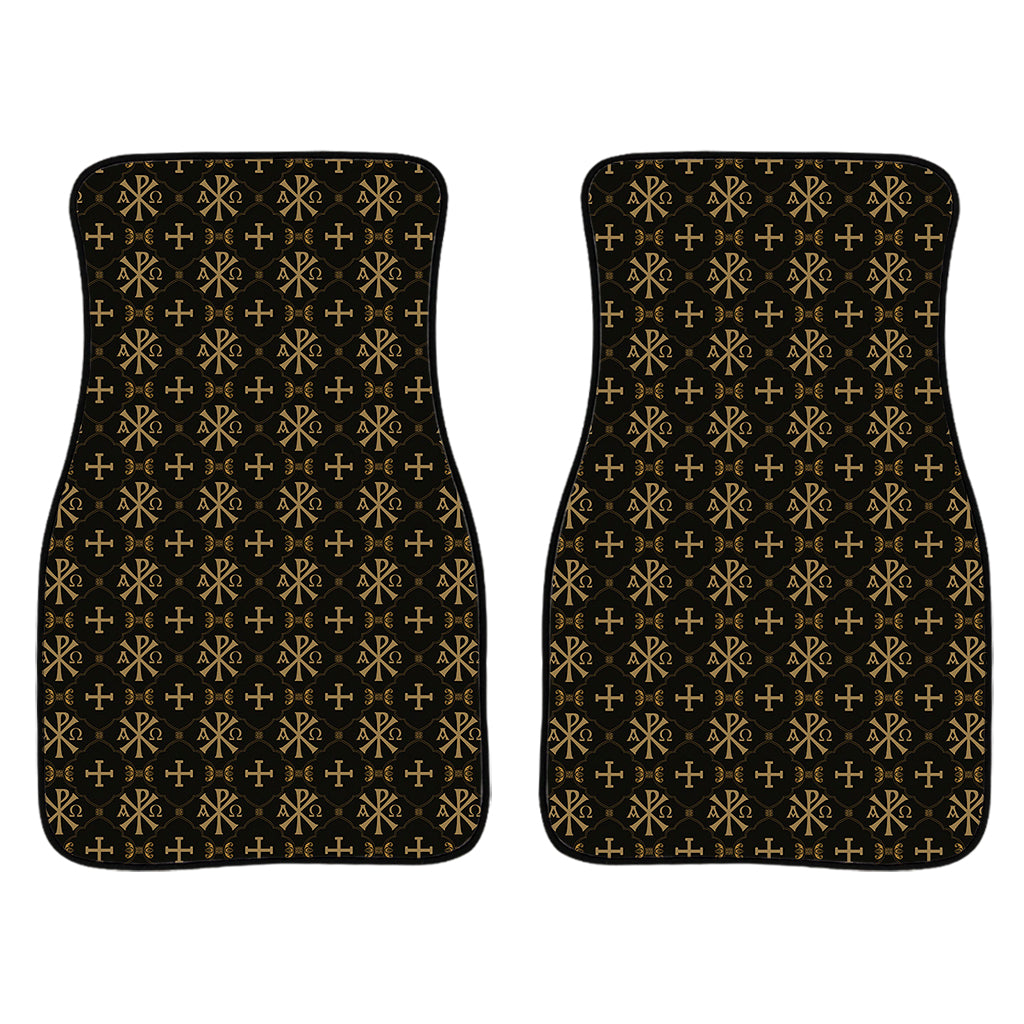 Chi Rho Orthodox Pattern Print Front Car Floor Mats