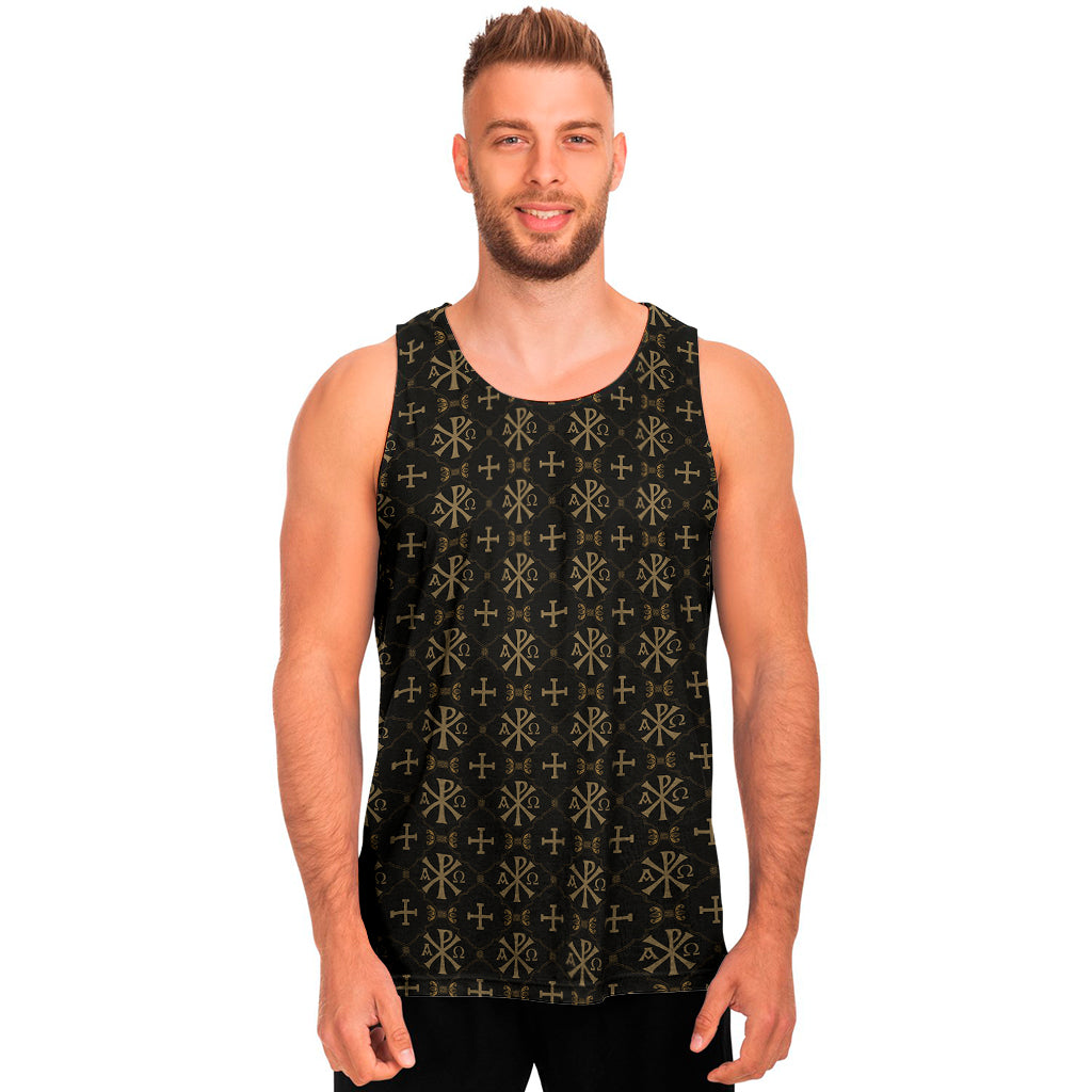 Chi Rho Orthodox Pattern Print Men's Tank Top