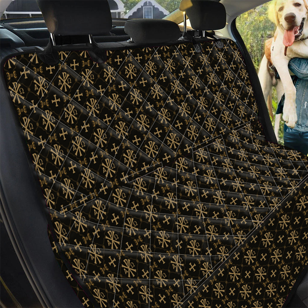 Chi Rho Orthodox Pattern Print Pet Car Back Seat Cover